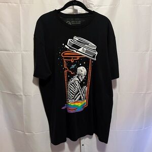 INTO THE AM Better Dayz Skeleton Pill Bottle T-Shirt XL Psychedelic Rave Graphic
